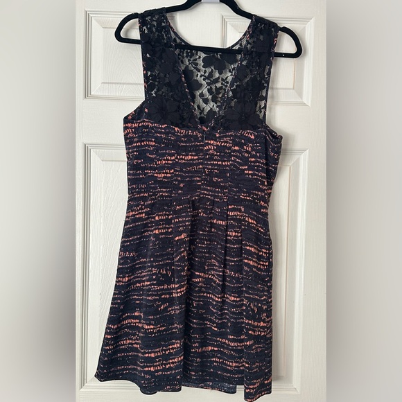 BCBG, Dress Navy and orange, Size 8 - Picture 2 of 2